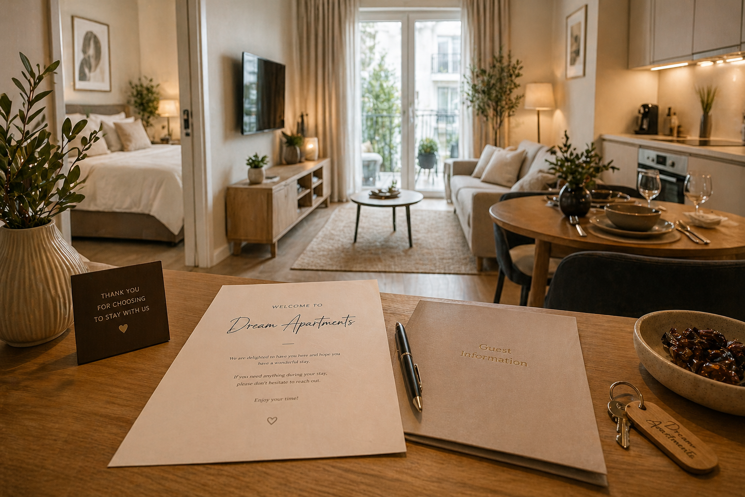 Modern serviced apartment interior