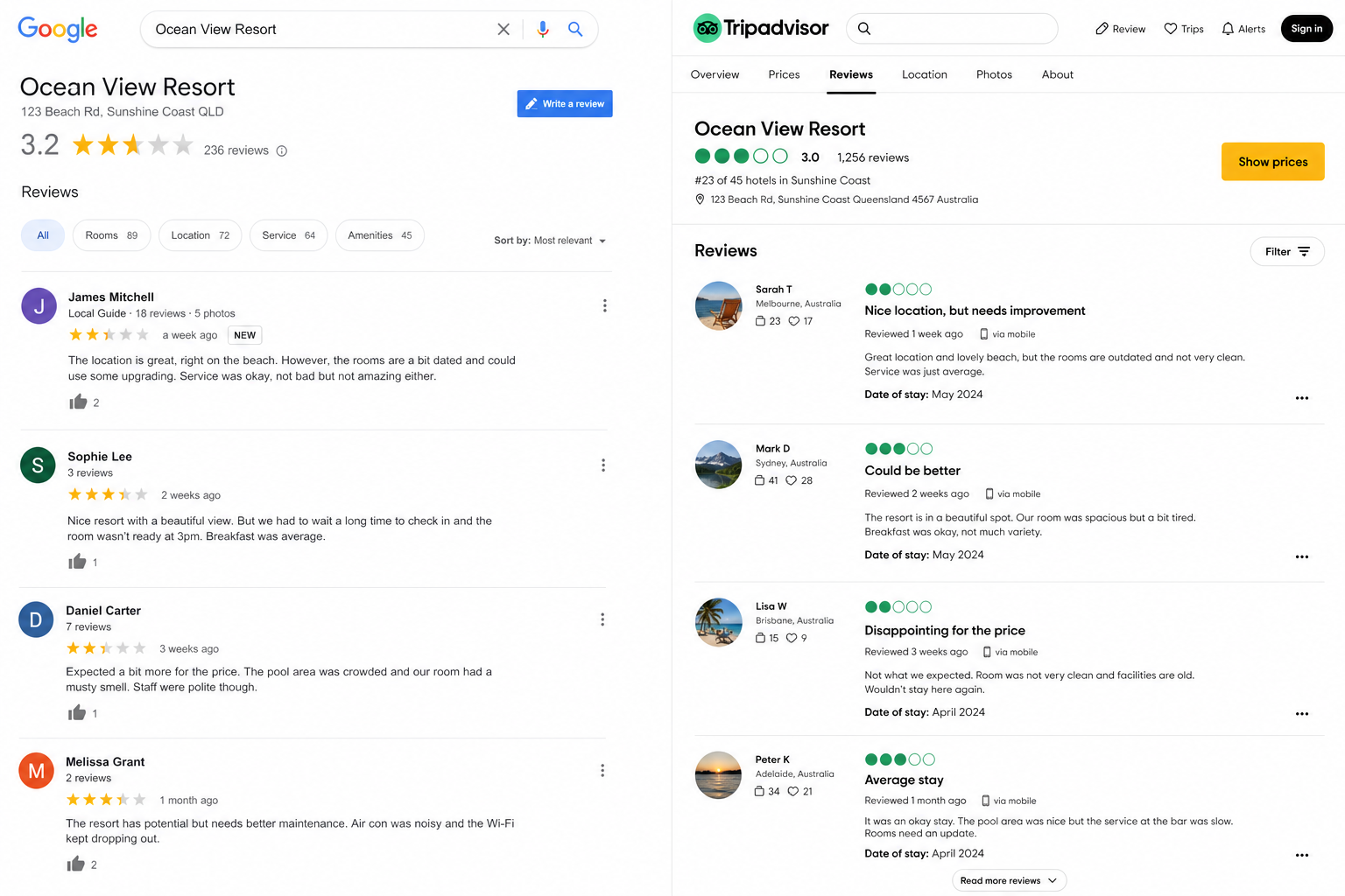 Unanswered reviews